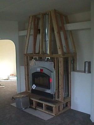 EPA approved woodburning fireplace heats the whole home.