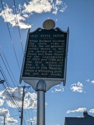 Old State House Historical Marker, Rutland