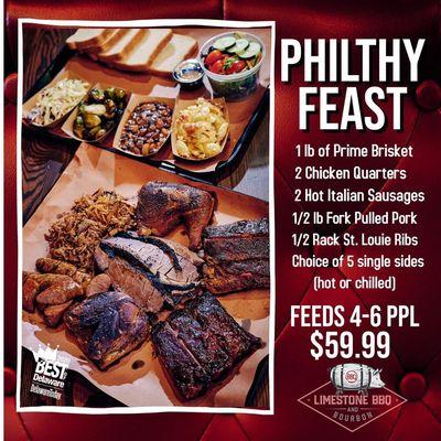 Philthy Feast is perfect for 4-6 people.