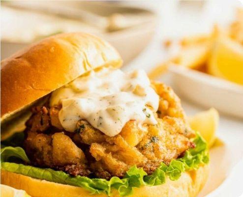 Crab cake sandwich