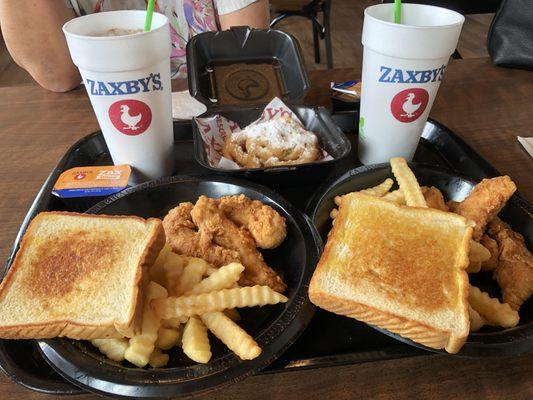 Two Big Zax Snack Meal and a Funnel Cake.