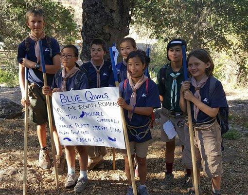 Small group of campers, the "Blue Quails"