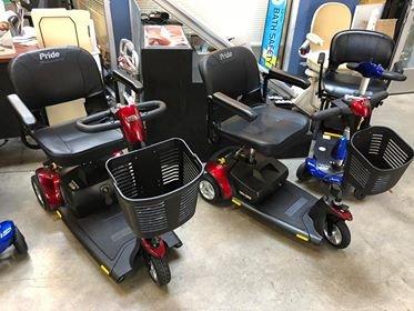 Mobility scooters for rent.