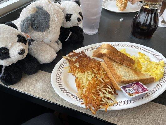 2 egg platter with hash browns