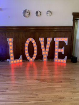 Our 4ft high love sign.