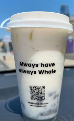 Oreo Milk Tea - BTW, what does the tag line mean?