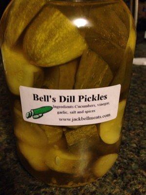 In house made dill pickles. Delicious. Good dill taste. Nice and crunchy.