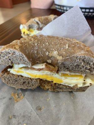 French toast bagel with bacon egg and cheese.  Bagel was EVERYTHING!!!!