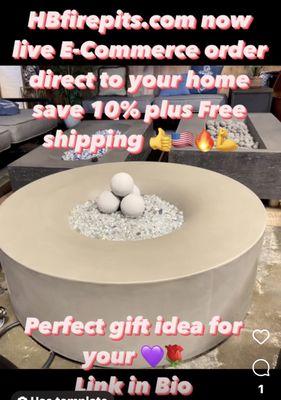 Pyromania fire table buy on our website hbfirepits.com receive free shipping 10% off and free fire stones and rain cover a $700 value