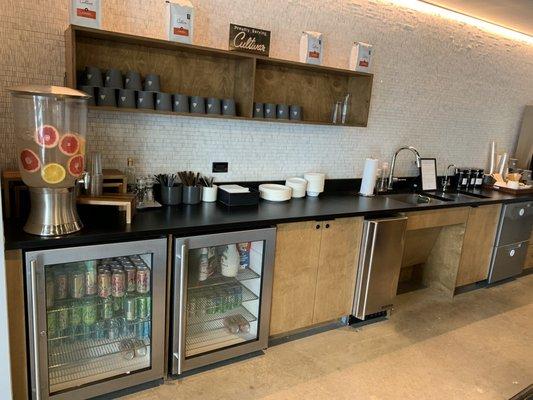 Beautiful kitchen that's always stocked.