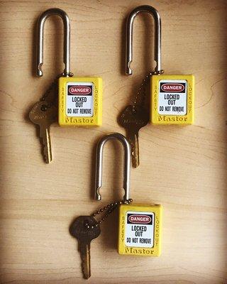 3 picked Master LOTO (lock out tag out locks) Locks