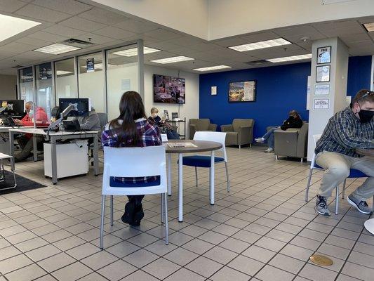 Service department waiting area.