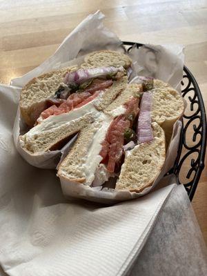 Salmon & Cream Cheese Bagel