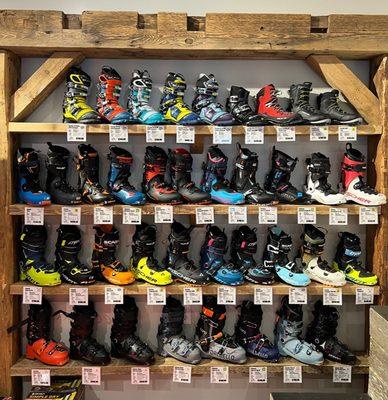 Large selection of backcountry and telemark boots