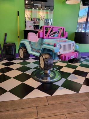 Frozen Jeep haircut chair