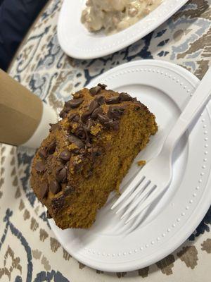 Pumpkin bread with chocolate chips