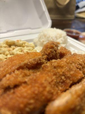 Chicken Katsu with Rice & Mac Salad Plate Lunch (Angle 3, lol)