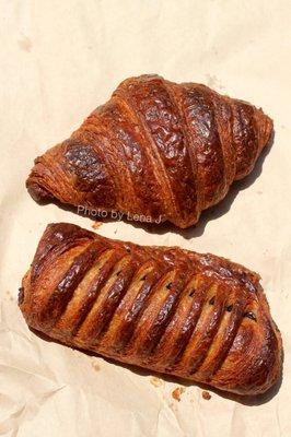 Whole Grain Croissant ($3.75) and Whole Grain Chocolate Croissant ($4.25)