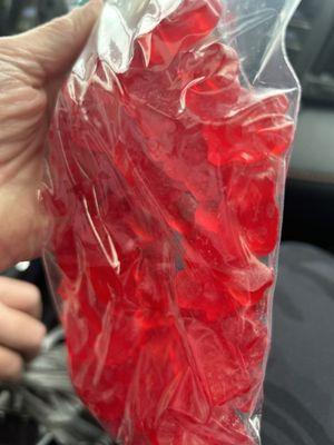 Super soft and fresh wild cherry gummy bears- lots of flavors including mango etc