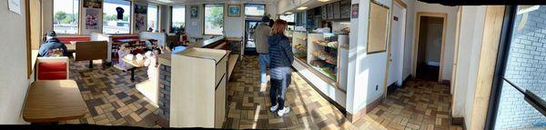 Photo of the interior of the donut shop