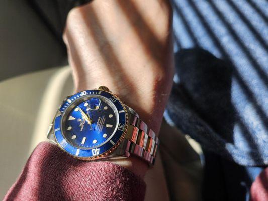 My 2003, 18Kt/SS Blue Dial Submariner Rolex Watch bought at Carters Jewelry in St Augustine, Florida sold to me by Jeweler, Danny Carter