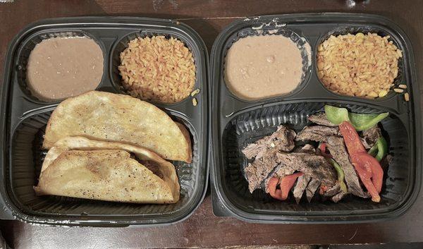 "Classic Fajitas" - $27.38 "Birria Quesa Tacos" - $17.39