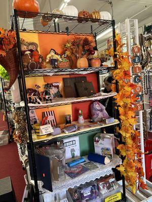 9/19/24 Nice Fall decor up at the FRONT as you enter (behind the carts)