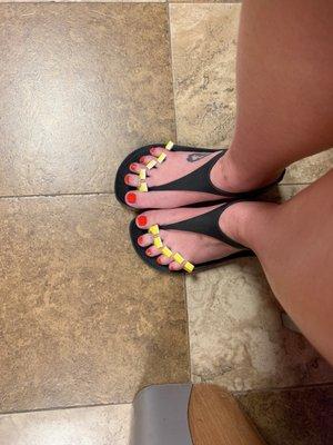 Pedicure, toes, nails, nail salon.