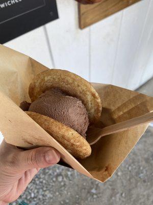 Snickerdoodle with chocolate ice cream, Craft Ice Cream Cookie Sandwich