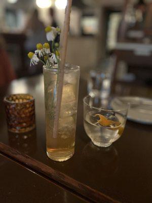 Field Day cocktails (left) and Negroni Bianco (right) were outstanding