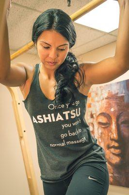 " Once you go Ashiatsu, you won't go back to a regular massage". Pretty accurate statment! Never had a client say they prefer my hands.