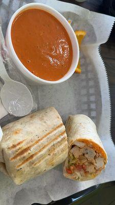 Buffalo Wrap and Red Pepper & Gouda Bisque - Cup (8 oz.)