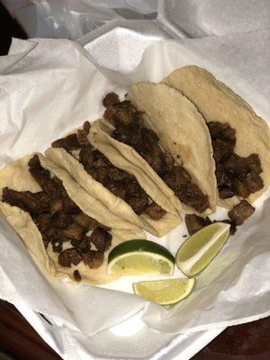 Asada Tacos plain with no Cilantro or Onions as requested but just as delicious