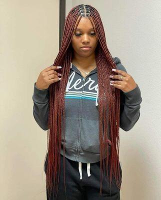 Small knotless box braids