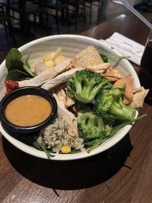 Chicken pesto parm bowl