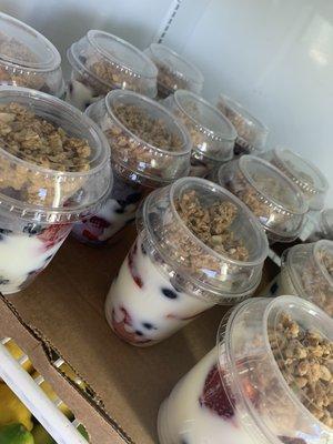 Strawberry blueberry parfaits