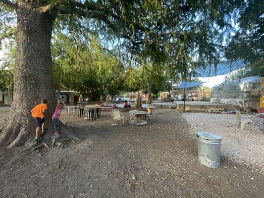 The food truck courtyard.