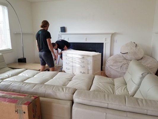 Packing the antique dresser