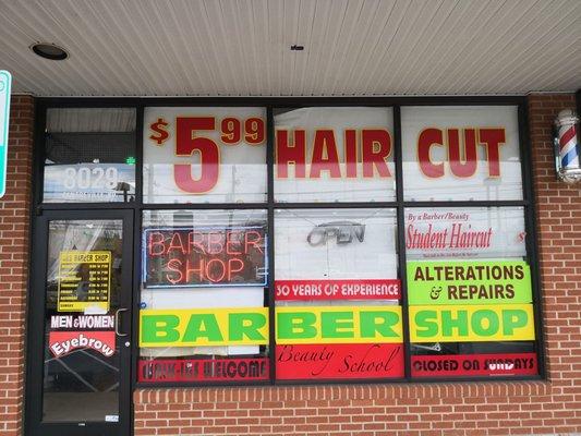 Front entrance view of shop