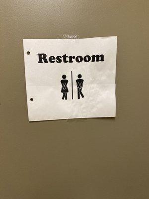 Non gender specific restrooms.  Please, put the lid down, gentlemen!