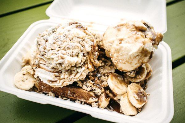 Banana Caramel Sundae Waffle.