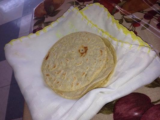 Hand made corn tortillas