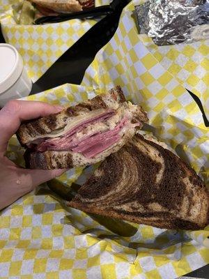 Reuben - unfortunately made with lunch meat instead of the real thing.