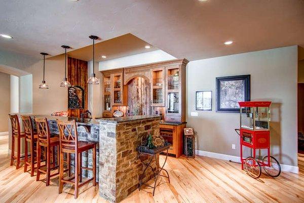 Basement with wet bar remodel