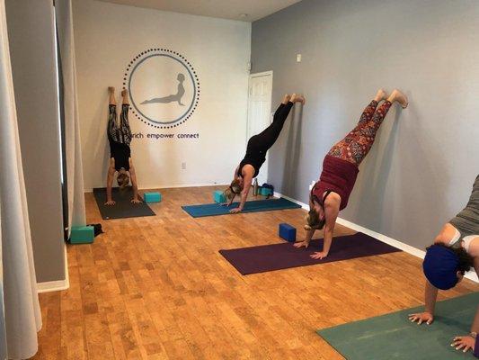 Making progress on our handstand