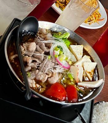 Beef hot pot.