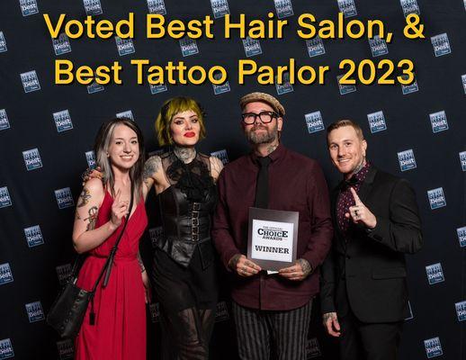 Voted Best hair salon and tattoo shop in central Minnesota 2023, and 2024!