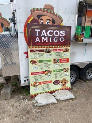 Menu Tacos Yes Sir!!!!!