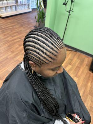 straight back Cornrows  braids