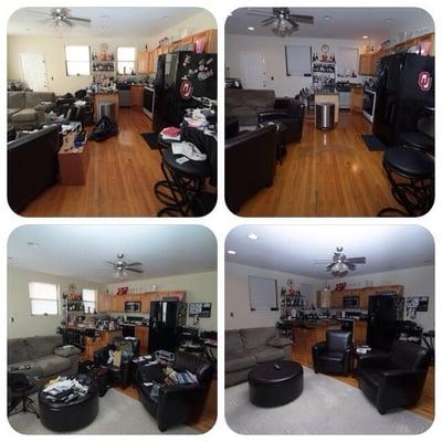 Before and After photos of a bachelor pad